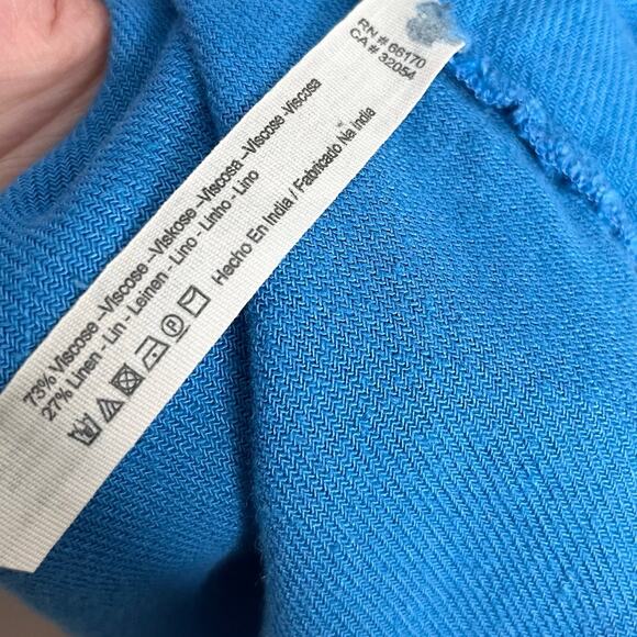 Free People Womens Short Sleeve Midi Dress Medium Blue Slouchy Relaxed Pockets - Picture 8 of 8